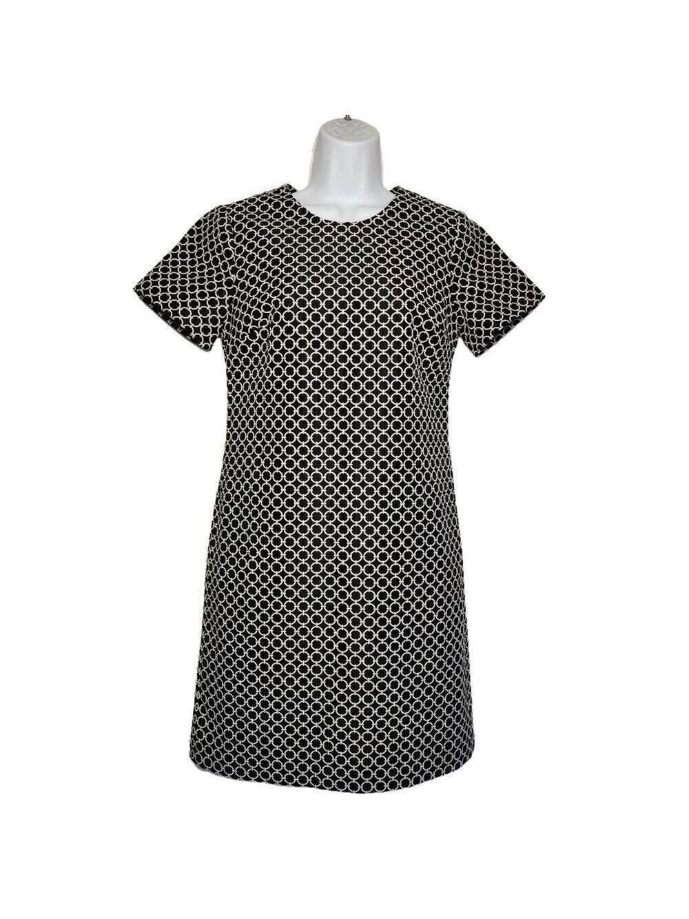 Michael Michael Kors Women Dresses, Black & White Circle Pattern Shift Dress, 0
